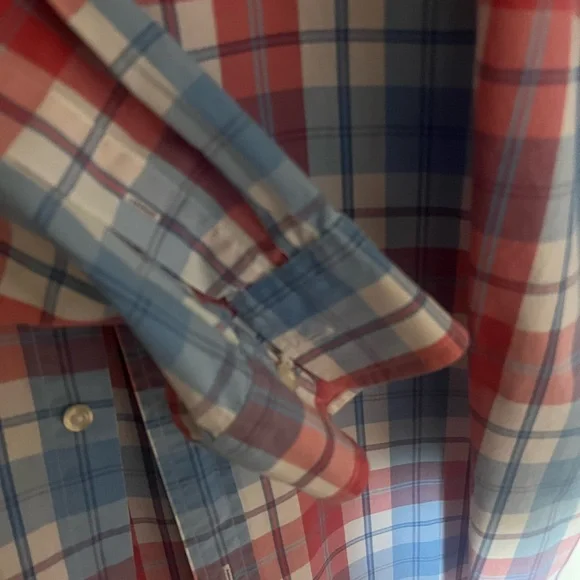 Vineyard Vines Red and Blue Plaid Button Down Shirt - Picture 3 of 4
